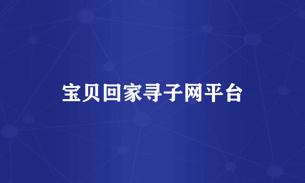 宝贝回家寻子网平台