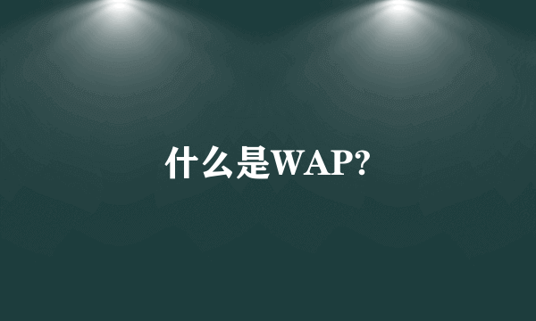 什么是WAP?