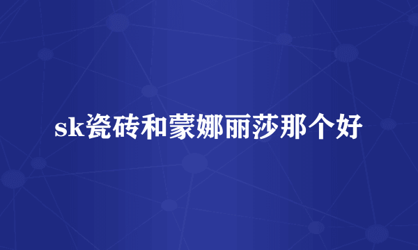 sk瓷砖和蒙娜丽莎那个好
