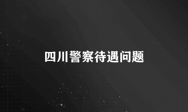 四川警察待遇问题