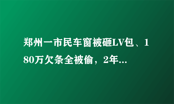 郑州一市民车窗被砸LV包、180万欠条全被偷，2年后她为民警送来锦旗, 你怎么看？