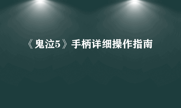 《鬼泣5》手柄详细操作指南