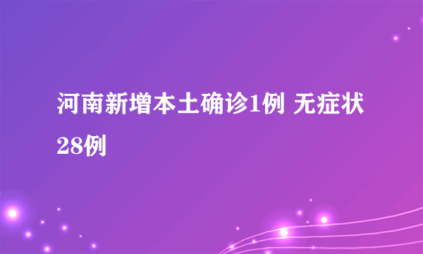 河南新增本土确诊1例 无症状28例