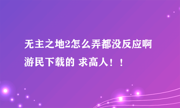 无主之地2怎么弄都没反应啊 游民下载的 求高人！！