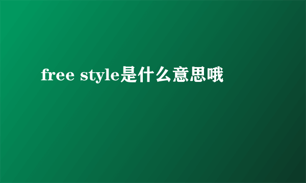 free style是什么意思哦