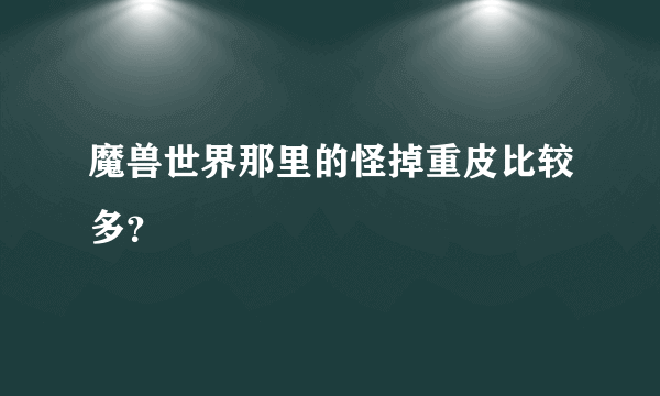 魔兽世界那里的怪掉重皮比较多？