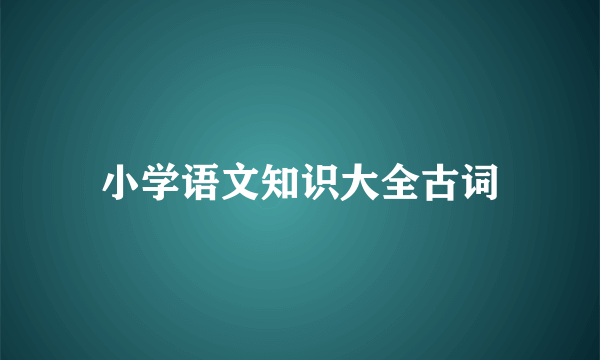 小学语文知识大全古词