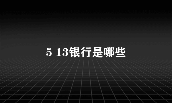 5 13银行是哪些