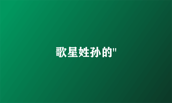 歌星姓孙的