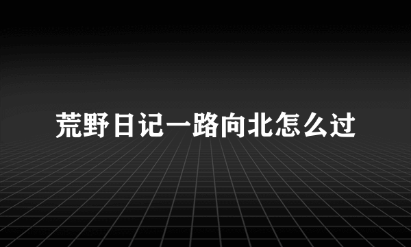 荒野日记一路向北怎么过