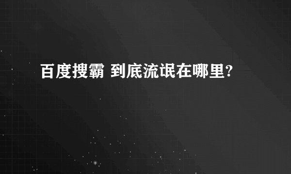 百度搜霸 到底流氓在哪里?