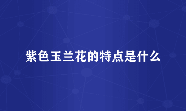 紫色玉兰花的特点是什么