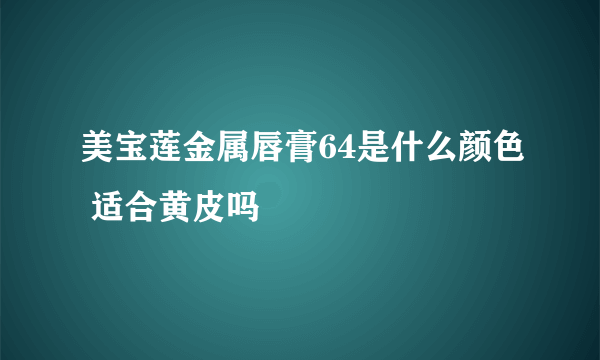 美宝莲金属唇膏64是什么颜色 适合黄皮吗