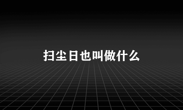 扫尘日也叫做什么