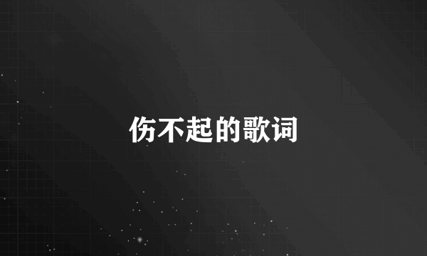 伤不起的歌词