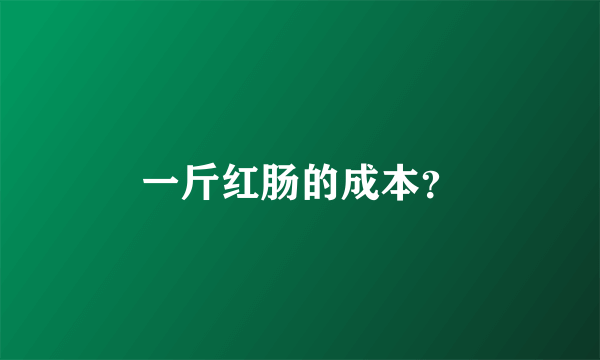 一斤红肠的成本？