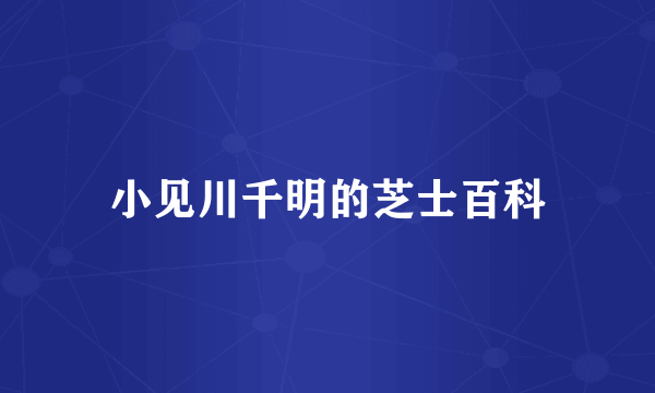 小见川千明的芝士百科