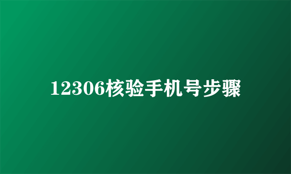 12306核验手机号步骤
