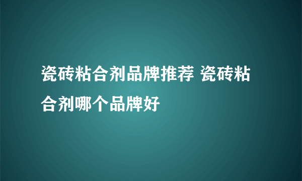 瓷砖粘合剂品牌推荐 瓷砖粘合剂哪个品牌好
