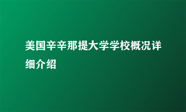 美国辛辛那提大学学校概况详细介绍