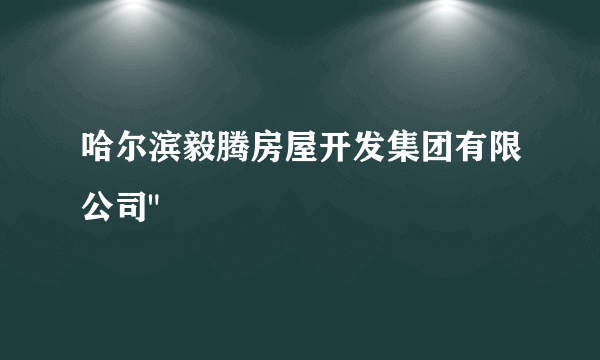 哈尔滨毅腾房屋开发集团有限公司