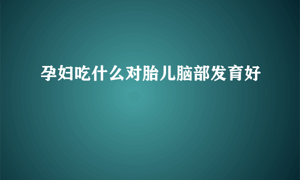 孕妇吃什么对胎儿脑部发育好