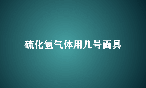 硫化氢气体用几号面具