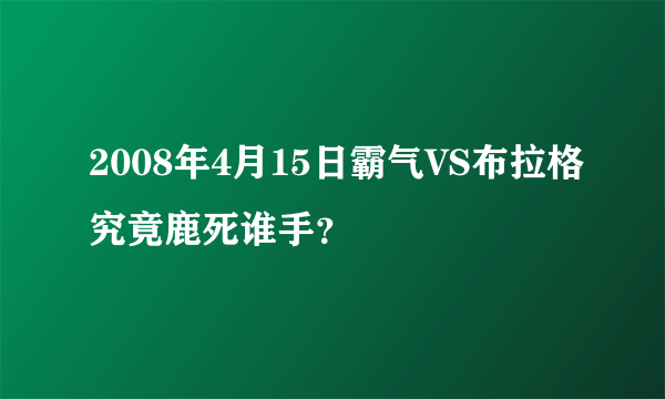 2008年4月15日霸气VS布拉格究竟鹿死谁手？