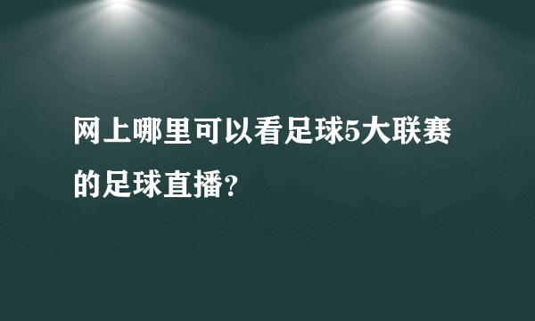 网上哪里可以看足球5大联赛的足球直播？