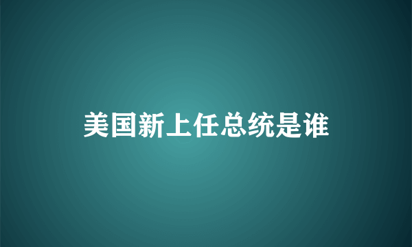 美国新上任总统是谁