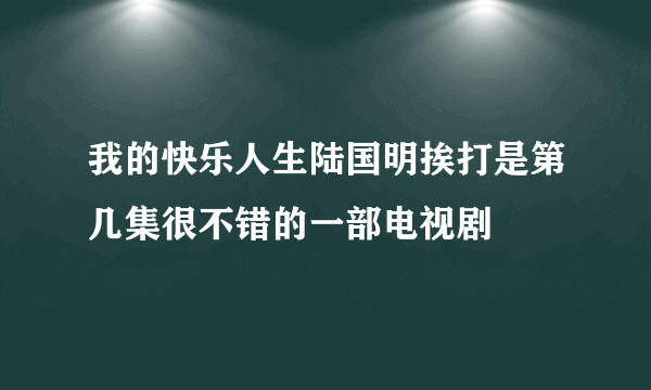 我的快乐人生陆国明挨打是第几集很不错的一部电视剧