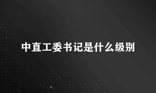 中直工委书记是什么级别