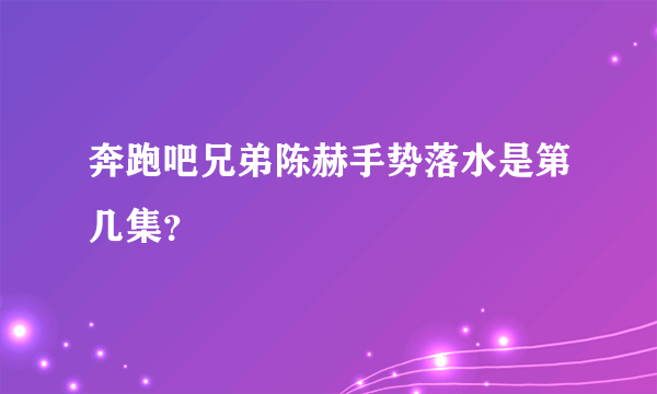 奔跑吧兄弟陈赫手势落水是第几集？