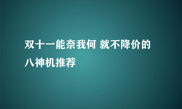 双十一能奈我何 就不降价的八神机推荐