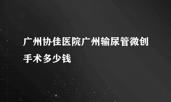 广州协佳医院广州输尿管微创手术多少钱