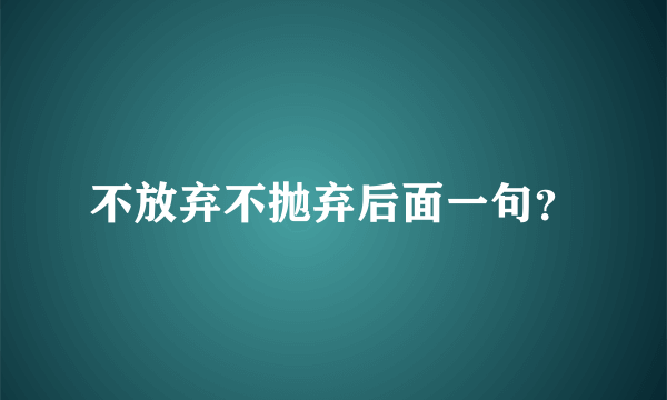 不放弃不抛弃后面一句？