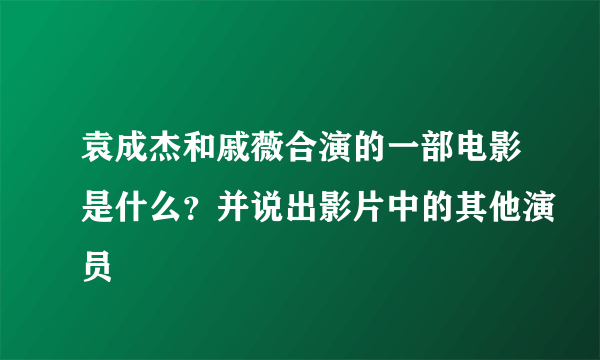 袁成杰和戚薇合演的一部电影是什么？并说出影片中的其他演员