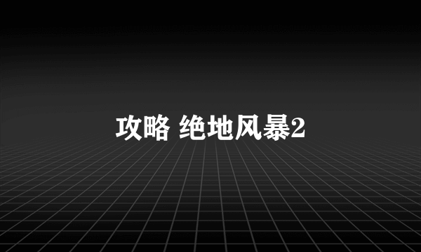 攻略 绝地风暴2