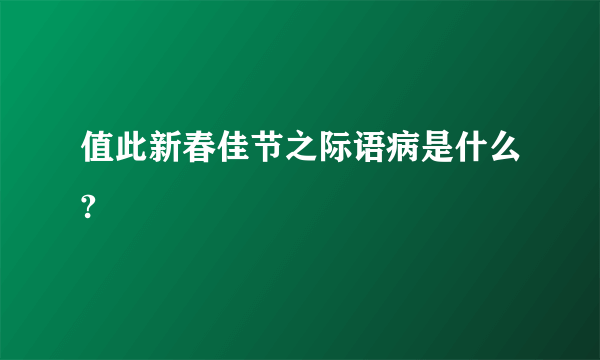 值此新春佳节之际语病是什么?