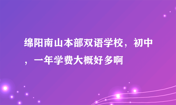 绵阳南山本部双语学校，初中，一年学费大概好多啊