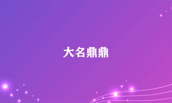 大名鼎鼎