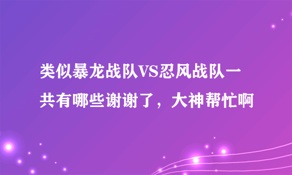 类似暴龙战队VS忍风战队一共有哪些谢谢了，大神帮忙啊