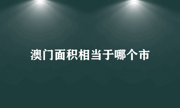 澳门面积相当于哪个市