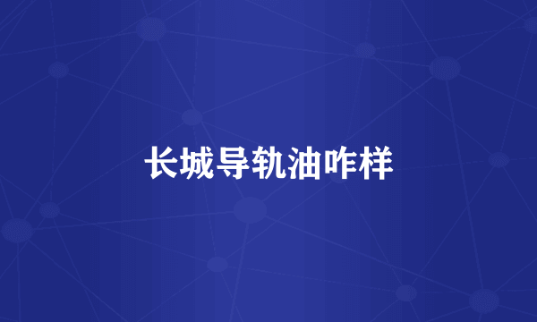 长城导轨油咋样