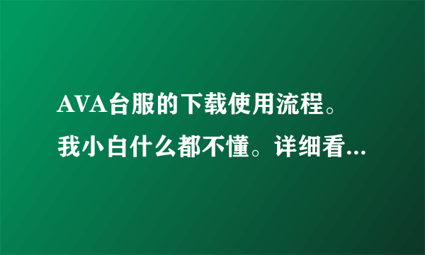 AVA台服的下载使用流程。我小白什么都不懂。详细看下面。有分