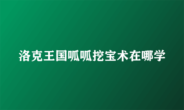 洛克王国呱呱挖宝术在哪学