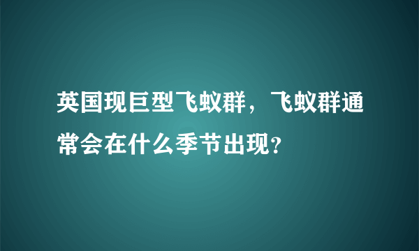 英国现巨型飞蚁群，飞蚁群通常会在什么季节出现？