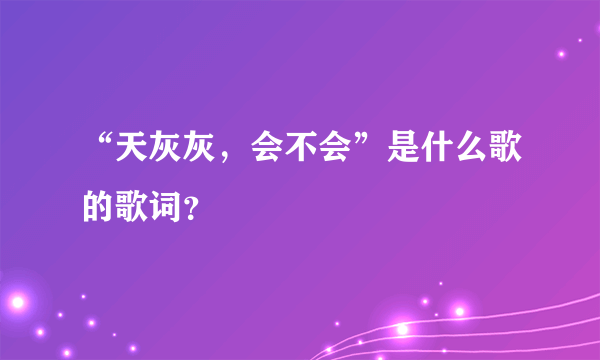 “天灰灰，会不会”是什么歌的歌词？