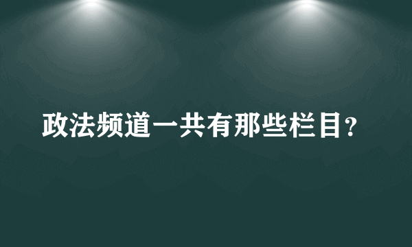 政法频道一共有那些栏目？