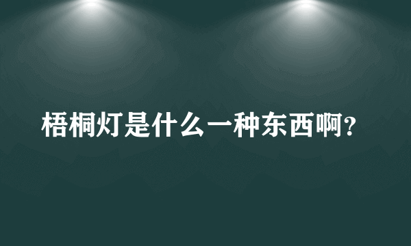 梧桐灯是什么一种东西啊？